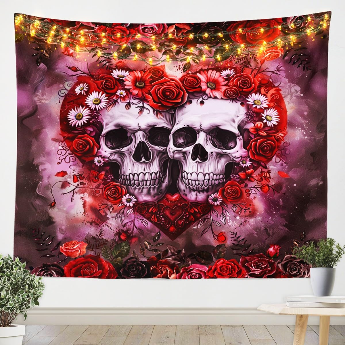 & SKULLS FLOWERS Wall IN CASTLE WALL Skull Murakami THE